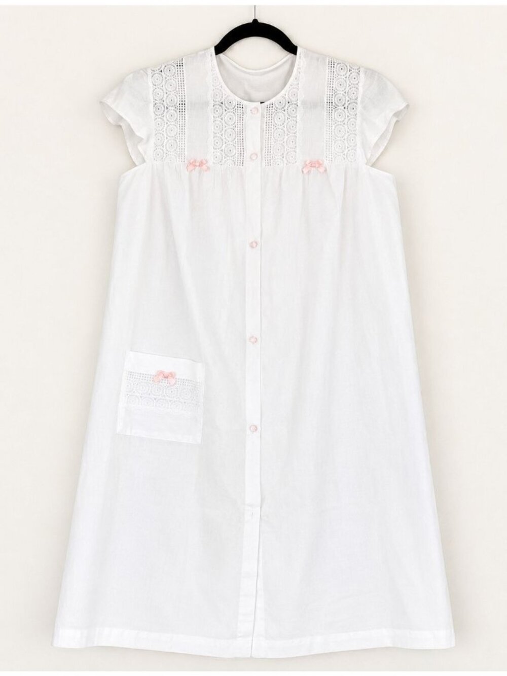 Vintage White Prairie House Dress Lace Trim Grannycore Romantic Nightgown